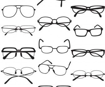 17種類のスタイリッシュメガネ ベクター素材 Materialandex