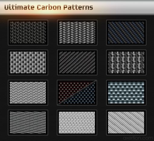 究極のカーボンパターンパック16種類 フォトショップ素材 Materialandex