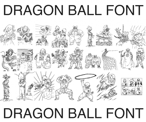 ドラゴンボールのイラストが描けるフォント Dragon Ball Materialandex