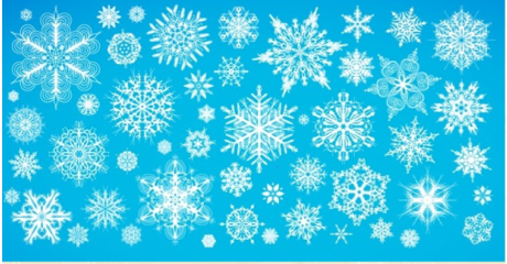 色々な雪の結晶でデザインできる ベクター素材 Materialandex