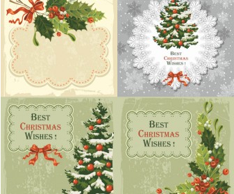 プレゼントに添えるとぴったりハマるクリスマスカード ベクター素材 Materialandex