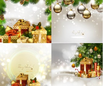 メリークリスマスを祝うためのカード ベクター素材 Materialandex