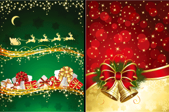 トナカイが素敵 クラシッククリスマスカード ベクター素材 Materialandex