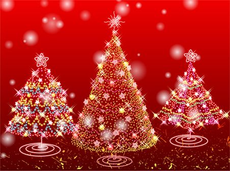 レッドクリスマスツリー ベクター素材 Materialandex