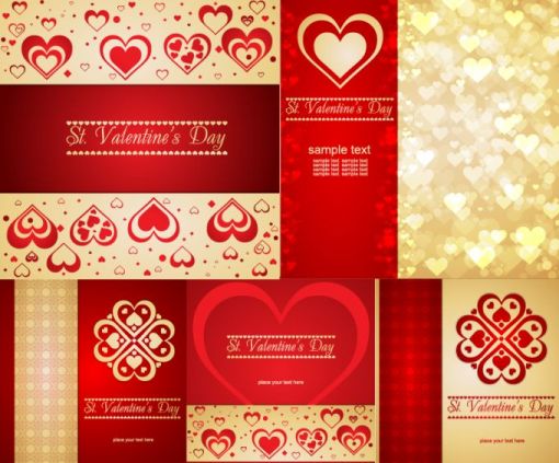 クリスマスにも十分使えるバレンタインカードデザイン ベクター素材 Materialandex